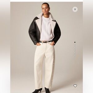 J. Crew Off-White Barrel Leg Jeans